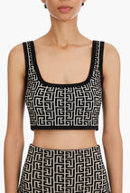 Pink Geometric Print Crop Top & Pencil Skirt Set H3603