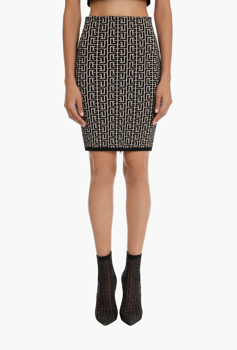 Pink Geometric Print Crop Top & Pencil Skirt Set H3603