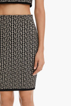 Pink Geometric Print Crop Top & Pencil Skirt Set H3603