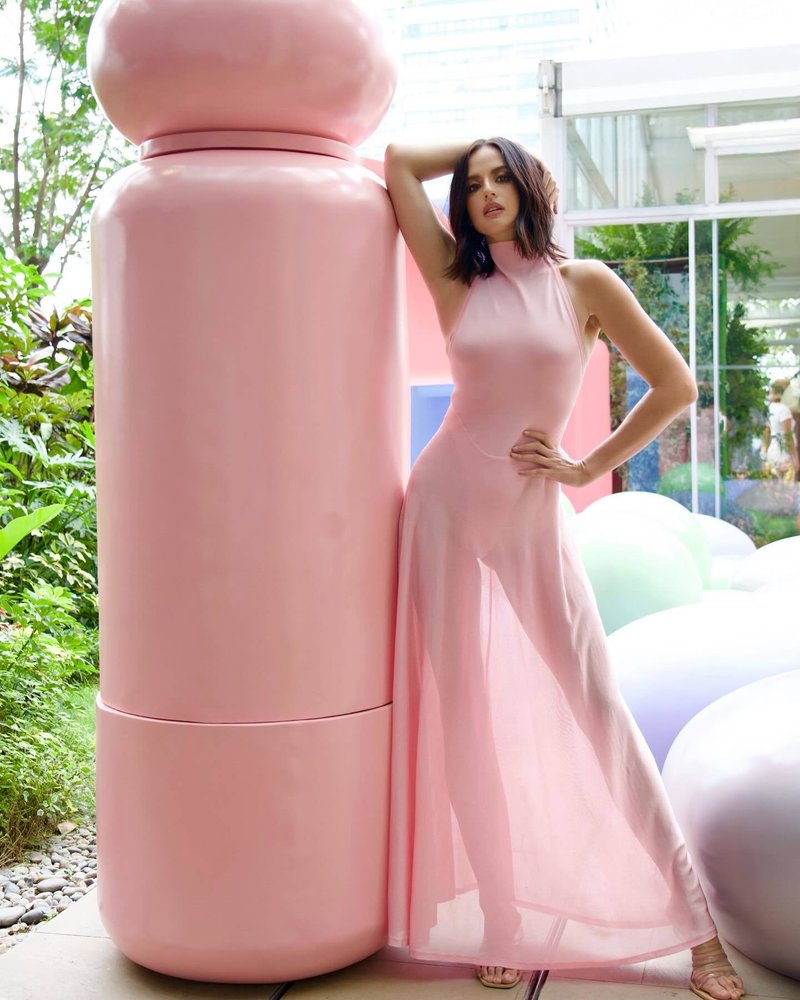 Pink High Neck Sleeveless Maxi Dress H6440