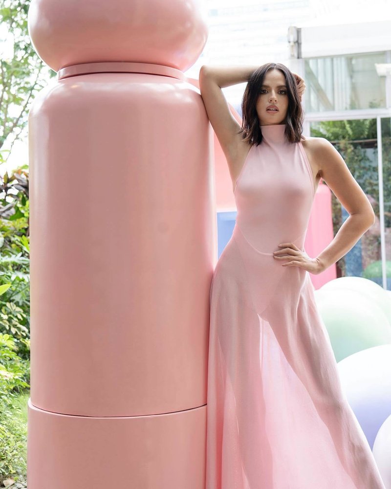 Pink High Neck Sleeveless Maxi Dress H6440