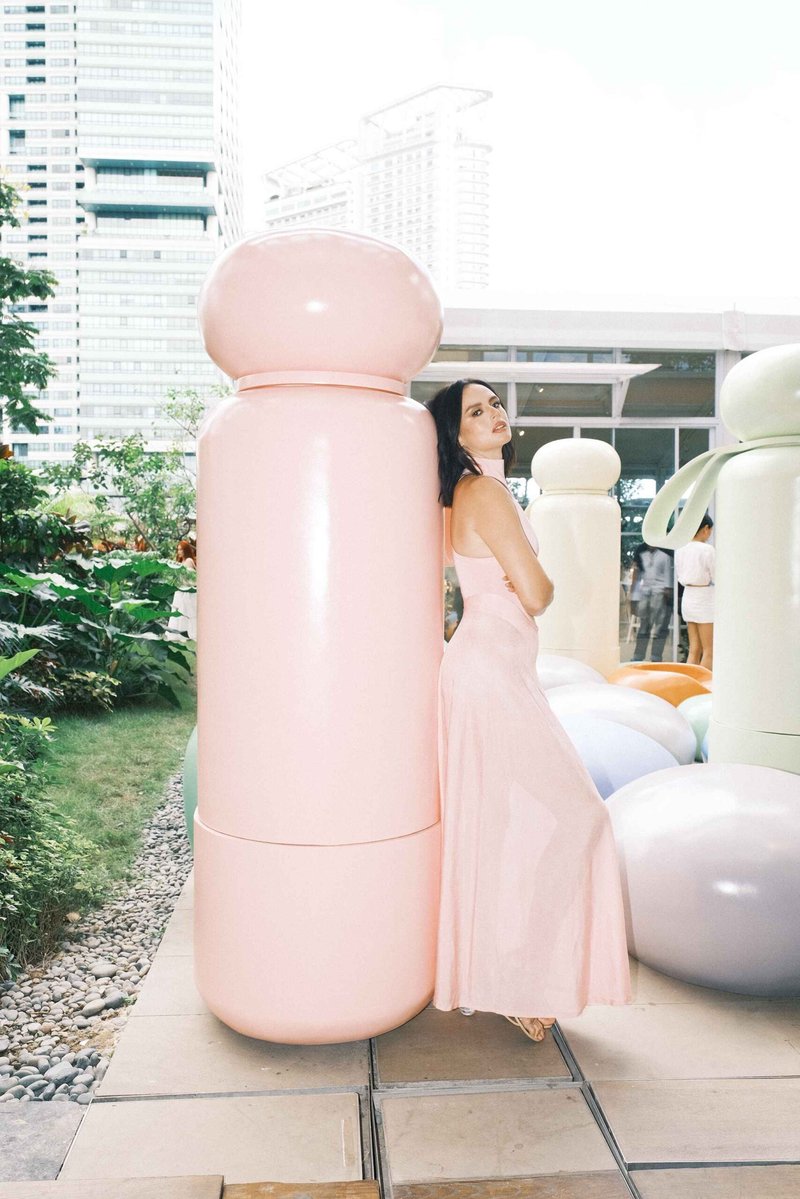 Pink High Neck Sleeveless Maxi Dress H6440