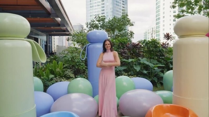 Pink High Neck Sleeveless Maxi Dress H6440