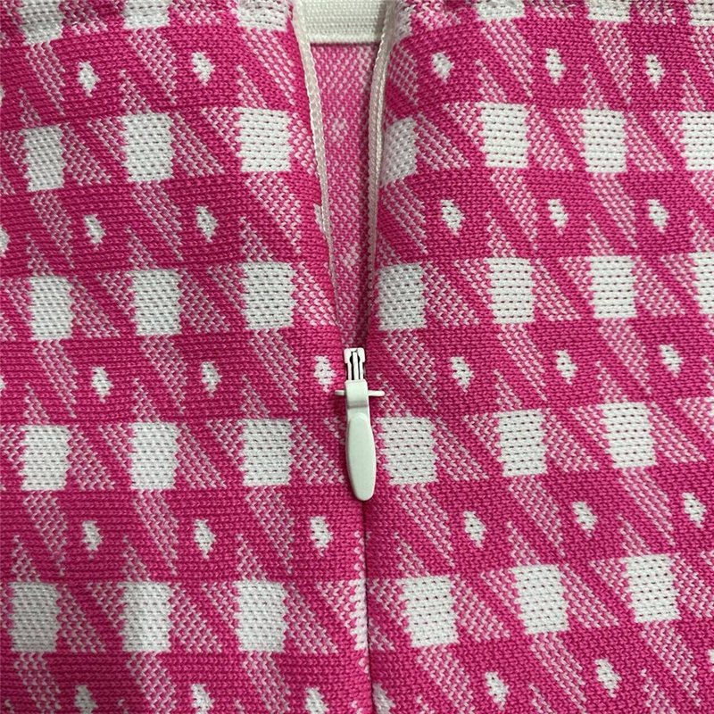 Pink Houndstooth Cutout Blazer Set H6146