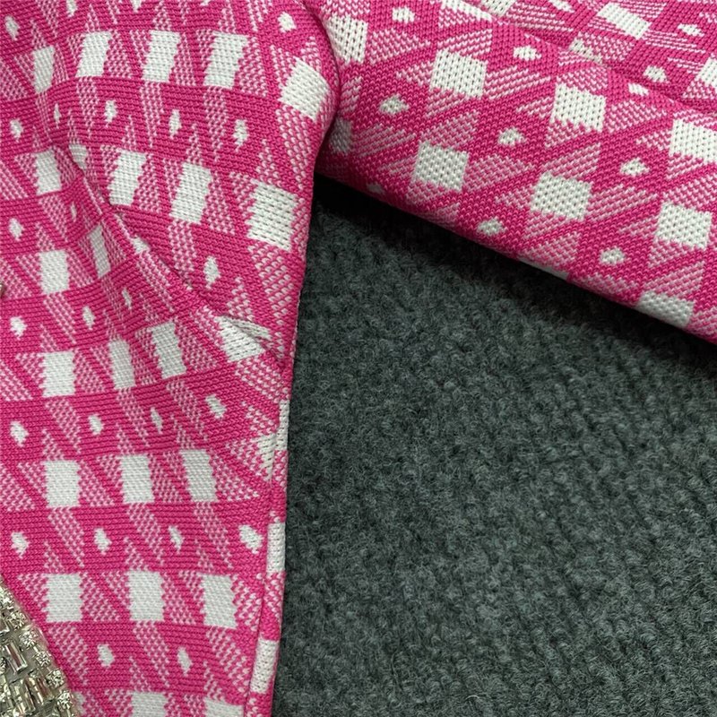 Pink Houndstooth Cutout Blazer Set H6146