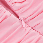Pink One-Shoulder Rose Detail Bandage Dress H6651