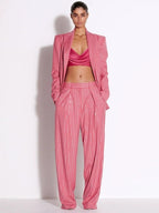 Pink Pinstripe Oversized Suit Set H6460