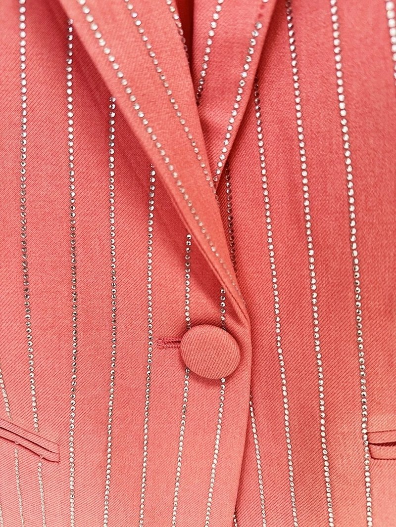 Pink Pinstripe Oversized Suit Set H6460