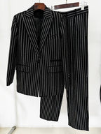 Pink Pinstripe Oversized Suit Set H6460