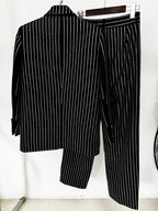 Pink Pinstripe Oversized Suit Set H6460