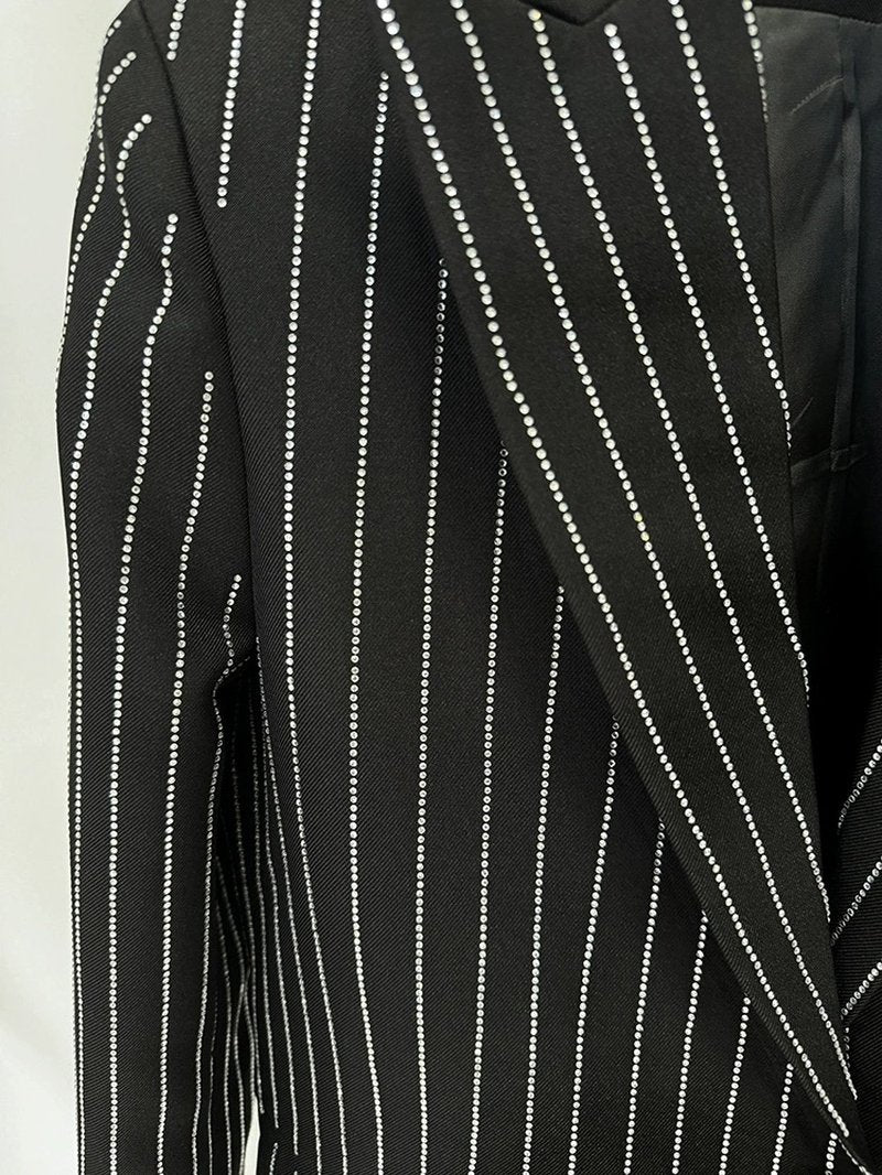 Pink Pinstripe Oversized Suit Set H6460