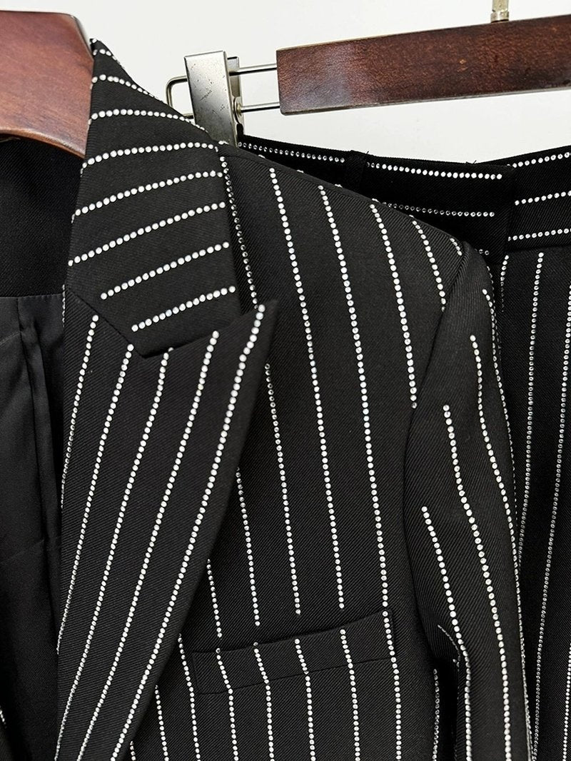 Pink Pinstripe Oversized Suit Set H6460