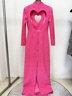 Pink Polka Dot Heart Cutout Gown H6684