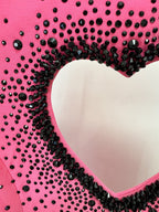 Pink Polka Dot Heart Cutout Gown H6684