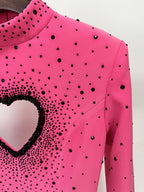 Pink Polka Dot Heart Cutout Gown H6684