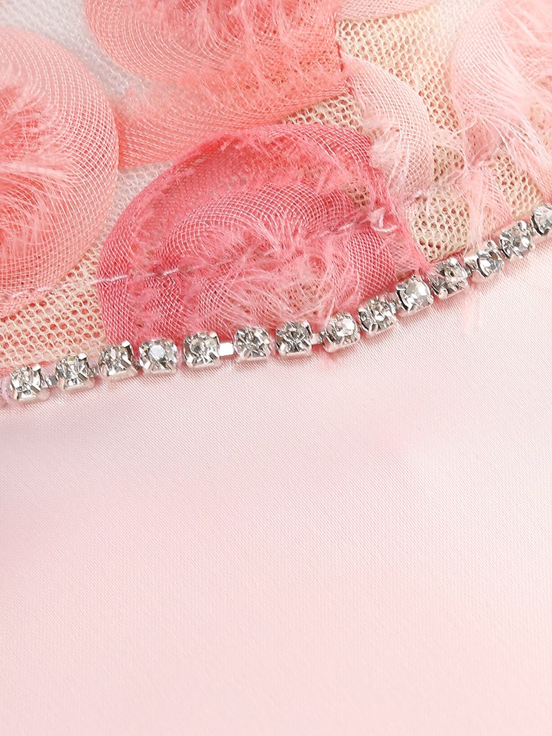 Pink Rose Embellished Mini Dress H6552