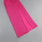 Pink Ruched Halter Midi Dress H6263