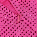 Pink Ruched Halter Midi Dress H6263
