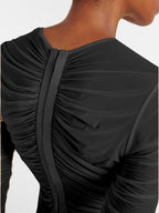Pink Ruched Rose Detail Bandage Dress H6619