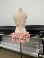 Pink Ruffle Corset Mini Dress H6671