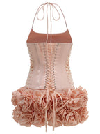 Pink Ruffle Corset Mini Dress H6671