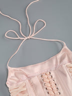Pink Ruffle Corset Mini Dress H6671