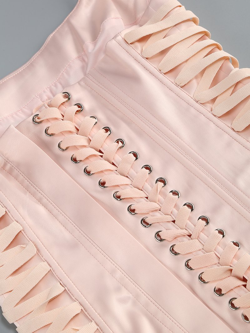 Pink Ruffle Corset Mini Dress H6671
