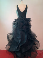 Pink Ruffle Layered Ball Gown H2871