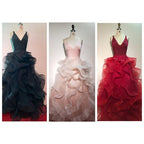 Pink Ruffle Layered Ball Gown H2871