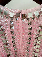 Pink Sequin Long Sleeve Maxi Dress H7001