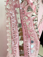Pink Sequin Long Sleeve Maxi Dress H7001