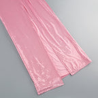 Pink Sequin Sleeveless Maxi Dress H6489