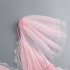 Pink Tulle Ruffle Asymmetrical Gown H6764
