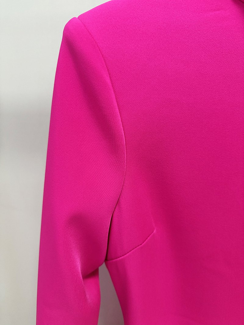 Pink Turtleneck Puff Sleeve Maxi Dress H6999