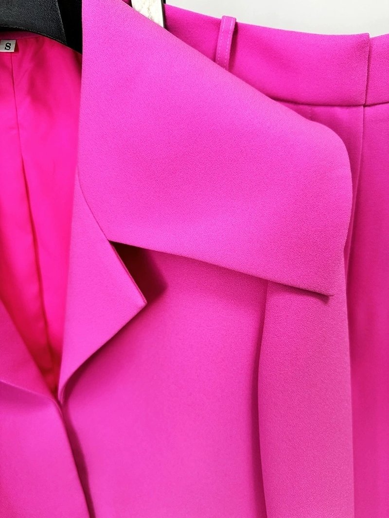 Pink Tuxedo Suit with Crop Jacket H6367