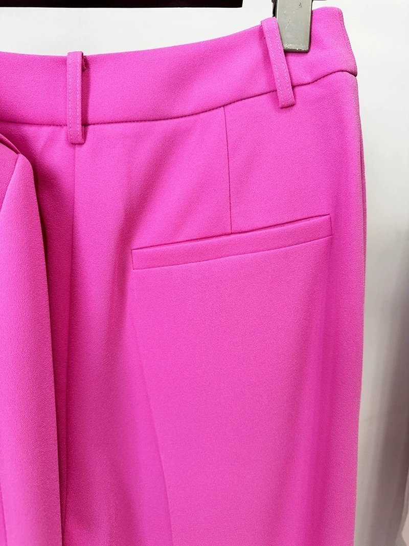 Pink Tuxedo Suit with Crop Jacket H6367