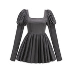 Pinstripe Sequin Square Neck Mini Dress H6261