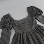 Pinstripe Sequin Square Neck Mini Dress H6261
