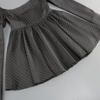 Pinstripe Sequin Square Neck Mini Dress H6261