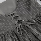 Pinstripe Sequin Square Neck Mini Dress H6261