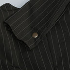 Pinstripe V-Neck Mini Dress with Train H7124