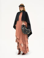 Pleated Tulle Maxi Dress with Ruffles H7137