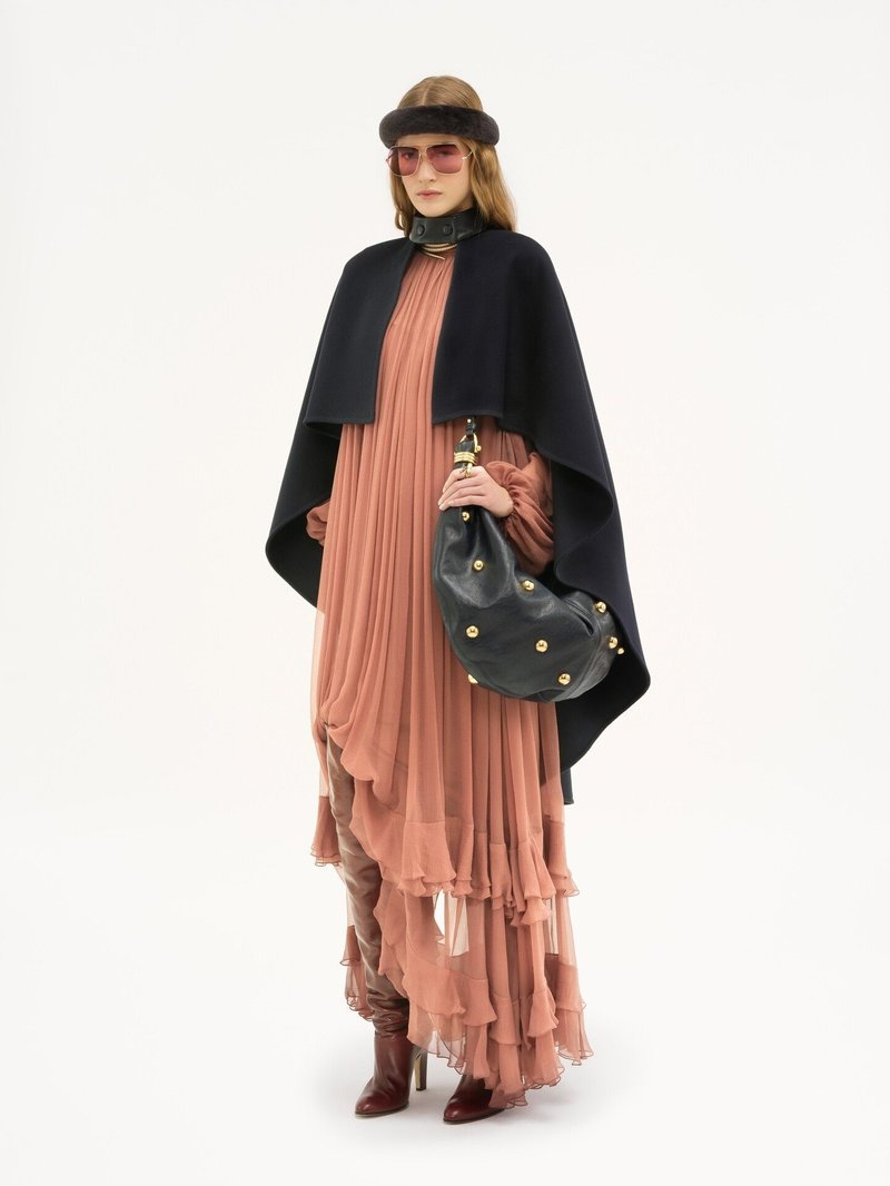 Pleated Tulle Maxi Dress with Ruffles H7137