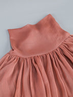 Pleated Tulle Maxi Dress with Ruffles H7137