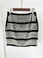Polka Dot Blazer Beaded Mini Skirt Set H6604