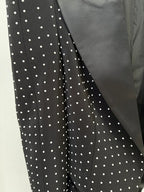 Polka Dot Blazer Beaded Mini Skirt Set H6604