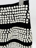 Polka Dot Blazer Beaded Mini Skirt Set H6604