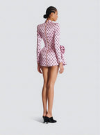 Polka Dot Rose Applique Mini Dress H6684