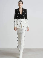Polka Dot Two-Tone Suit Set H6375