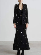 Polka Dot Two-Tone Suit Set H6375